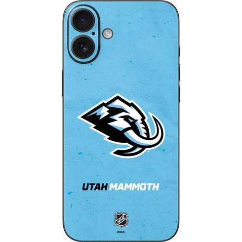 NHL Utah Mammoth Distressed Blue iPhone 16 Plus Skin